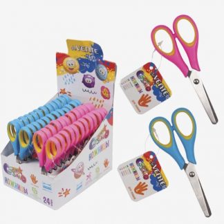 Ножницы детск. д/левшей "DeVENTE. Cosmo Lefthander" 12.4см с линейкой, прорезин. кольца 8010804