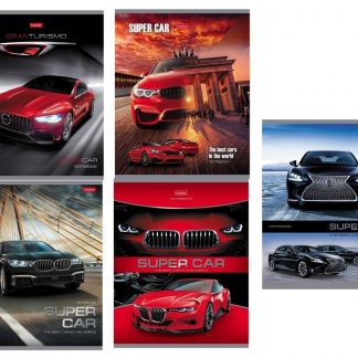 Тетрадь Hatber SUPER CARS 48л А5 клетка на скобе скругл.углы, арт. 48Т5В1