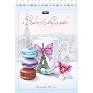 Блокнот Hatber-Premium SketchBook Сладкий Париж 80л А5 без линовки 100г/м2, арт. 80Б5Aгр_23829
