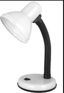 Ultraflash UF-301P C01 св-к настольный E27 60W металл/пластик белый, пакет