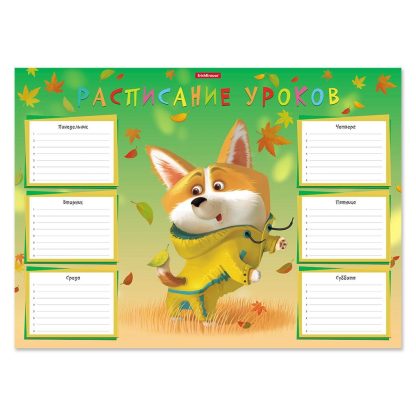 Расписание уроков А3 001030100-53169 ErichKrause® Корги