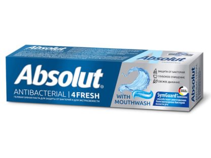 Зубная паста "ABSOLUT" antibacterial 4FRESH, 110 г в пенал