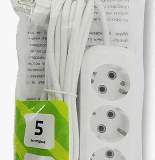 1-2.SALE сет. удлинитель ПВС 3х1 3роз. 5м 16А земля, выкл (корпус АБС-пластик) 860475