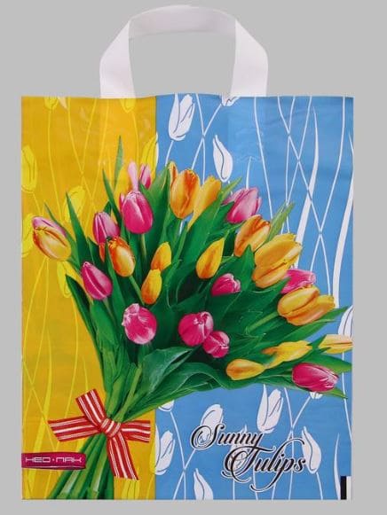 Пакет " Солнечные тюльпаны", полиэтиленовый с петлевой ручкой, 28x34 см, 60 мкм 5221760