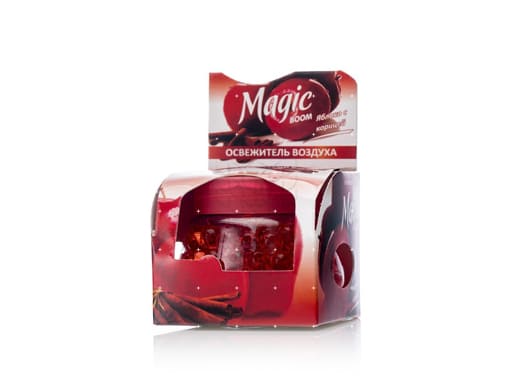 Освежитель воздуха - Magic Boom универсальный гелевый запахов " яблоко и Корица " 100г