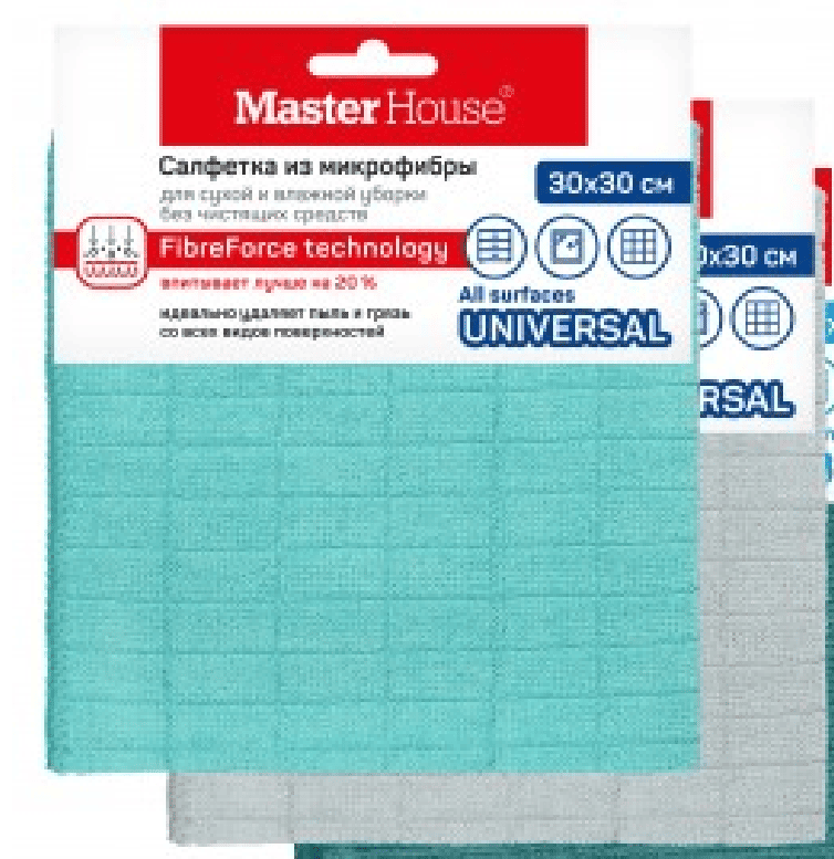 Салфетка из микрофибры 30*30см,220гр/м2,Бельгийская вафля,M-03,60158/Master House