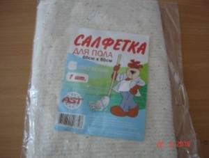 Салфетка (тряпка) д/пола 60*80см, хлопок, белая, 180гр/м, 1шт AST