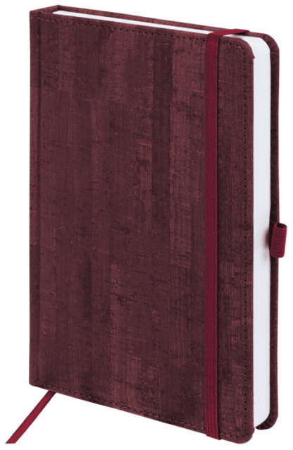 Ежедневник недатированный А5 138х213мм BRAUBERG Wood под кожу, резинка 136л, бордовый, 111675