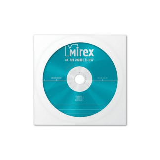 Диск Mirex CD-RW 700MB 12x в бум. конверте