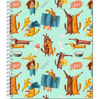 Тетрадь 48 л. кл.общ. 170*203, гребень "Fanny Pattern", картон 4+0+уф 4диз 2907-48