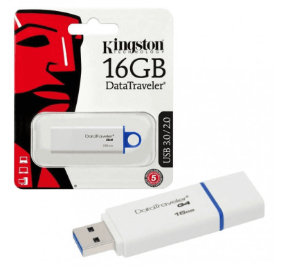 Флешка USB 3 16 Гб Kingston DataTravaler G4, белая
