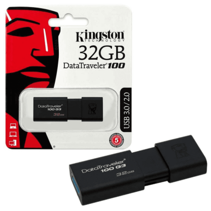 Флешка USB 3 32 Гб Kingston DataTravaler G3, черная