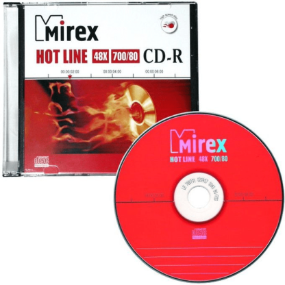 Диск CD-R Mirex 700 Mb, 48x, Slim Case