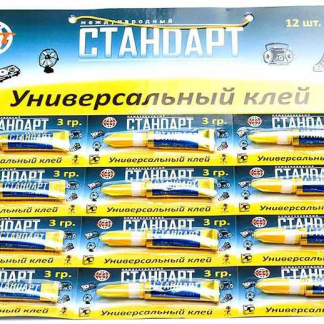 Супер-Клей AST "Стандарт" 3г BL12, блистер-карта, моментальный