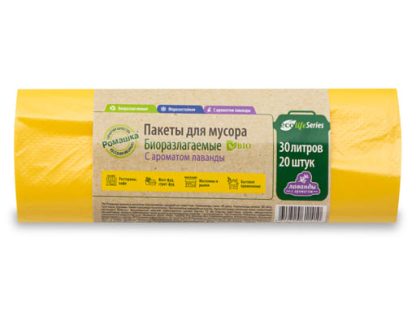 Мешки д/мусора  30л. Ромашка ЭКОЛАЙФ 20864