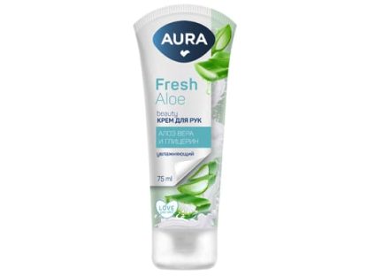 AURA BEAUTY Крем для рук Увлажняющий с глицерином и экстрактом алоэ туба 75мл КК/24
