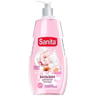 САНИТА бальзам для мытья посуды Pure Миндаль и японская сакура 450г