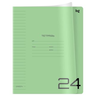 Тетрадь 24 лин BG "UniTone. Green" пластиковая прозрачная обложка зеленый 08961
