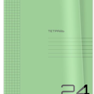Тетрадь 24 клет BG «UniTone. Green» пластиковая прозрачная обложка зеленый 12446