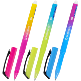 Ручка стираемая гелевая BRAUBERG GRADE, СИНЯЯ, soft-touch, узел 0,7мм, линия 0,5мм, 144208