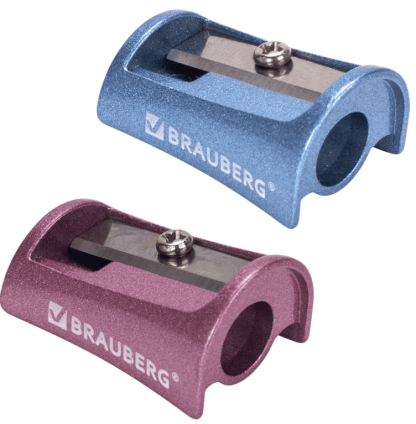 Точилка BRAUBERG "Arc", цинковая, корпус ассорти, 228455