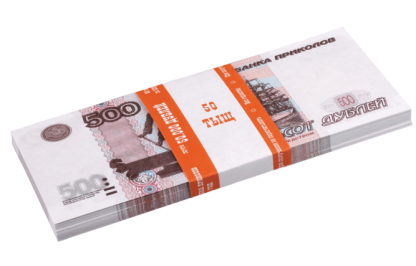 Деньги шуточные "500 рублей", упаковка с ероподвесом, ш/к 72489