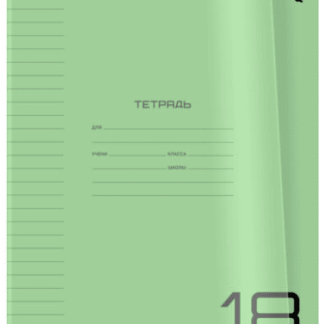 Тетрадь 18 лин BG «UniTone. Green» пластиковая прозрачная обложка зеленая 08934