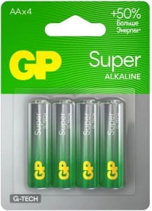 Э/п Щелочной GP Super G-TECH 15A LR6/316/AA BL4 Цена за упаковку 4шт