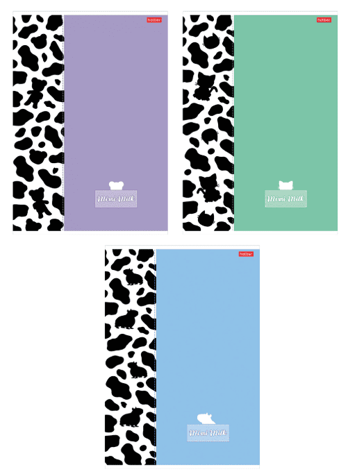 Тетрадь А4 96л. HATBER скоба, клетка, матовая ламинация, Mimimilk (микс в спайке), 087003