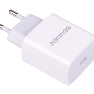 Зарядное устройство быстрое сетевое (220В) SONNEN, Type-C PD 20Вт, 3A, белое, 455507
