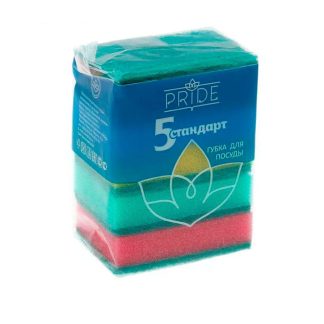 Губка бытовая с чистящим слоем "Стандарт-5", 5шт