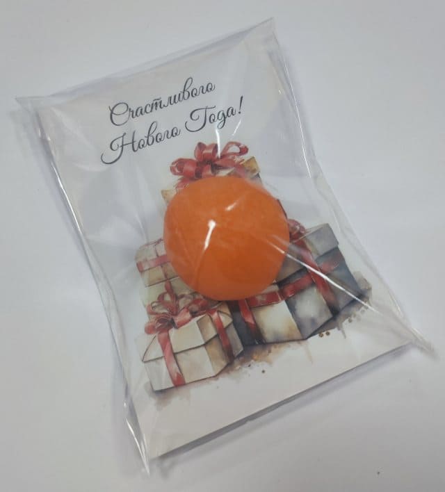 Мыло ручной работы Мандарины с открыткой