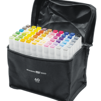 Маркеры для скетчинга двусторонние BRAUBERG ART DEBUT "WHITE", НАБОР 60 шт, чехол, 152143