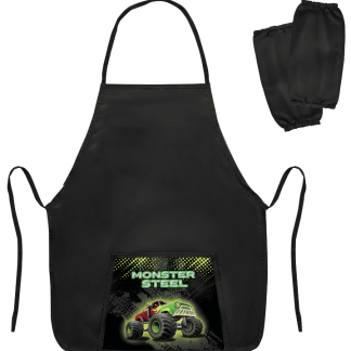 Фартук с нарукавниками для уроков труда ПИФАГОР, 1 карман, 44x55 см, Monster steel, 270925