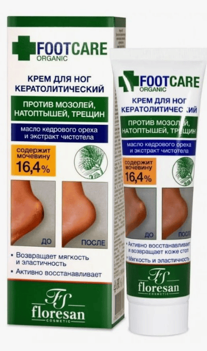 Organic SPA Крем для ног кератолитолитический 100мл Флоресан