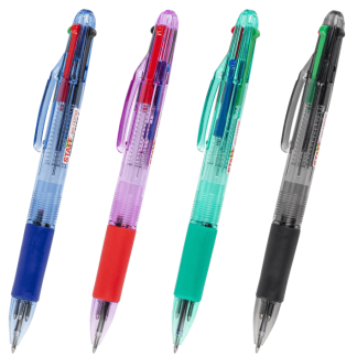 Ручка многоцветная шариковая автоматическая STAFF College 4 ЦВЕТА BP-15, линия 0,35 мм, 143748