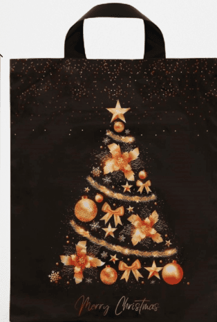 Пакет "Золотая ёлочка", полиэтиленовый с петлевой ручкой 28 x 35, 50 мкм 10645817