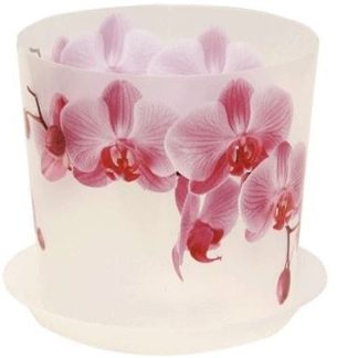 Кашпо Деко D160мм 2,4л с подставкой_орхидеяМ 3106(пластик)