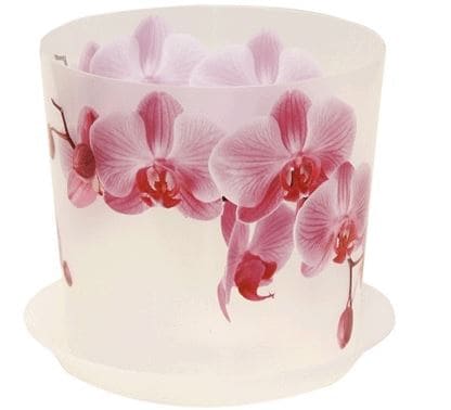 Кашпо Деко D160мм 2,4л с подставкой_орхидеяМ 3106(пластик)