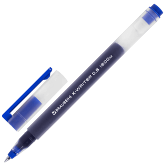 Ручка гелевая УВЕЛИЧЕННАЯ ДЛИНА ПИСЬМА 1 800 м, СИНЯЯ, BRAUBERG X-WRITER 1800, линия 0,35мм, 144134