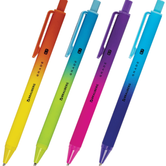 Ручка шариковая автоматическая BRAUBERG GRADE, корпус soft-touch, СИНЯЯ, 0,7мм, линия 0,35мм, 144205