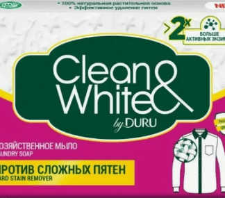 Мыло хозяйственное DURU CleanWhite 120г против пятен