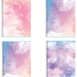 Тетрадь А4 80л. BRAUBERG гребень, клетка, глянцевый лак, CLOUD, 404053