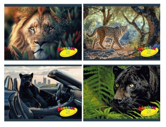 Альбом д/рисования 24л. А424К4/WCT Дикие кошки