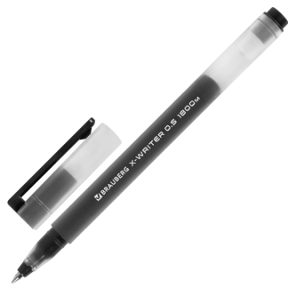 Ручка гелевая УВЕЛИЧЕННАЯ ДЛИНА ПИСЬМА 1 800 м, ЧЕРНАЯ, BRAUBERG X-WRITER 1800, лин 0,35 мм, 144135