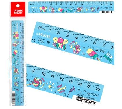 Линейка пластиковая "deVENTE. POP style" 16 см, с дизайном, с индивидуальной маркировкой, с цветным
