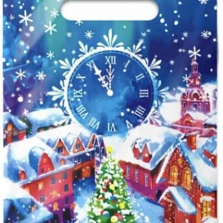 Пакет с вырубной неусиленной ручкой 20х30 (30) НГ Волшебная ночь ВНР57394