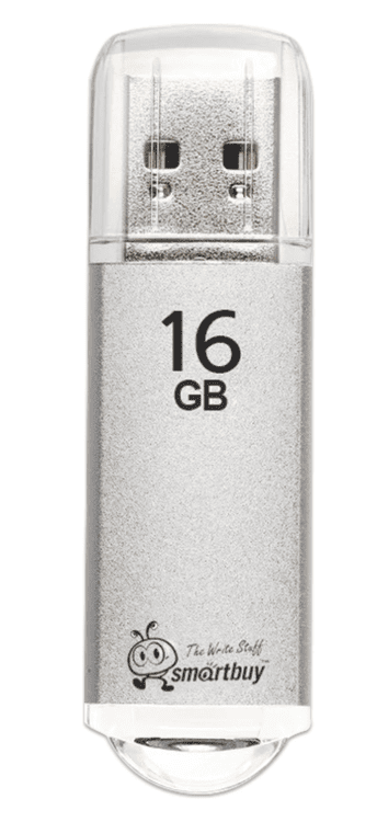 Флеш-диск 16GB SMARTBUY V-Cut USB 2.0, металл. корпус, серебристый, SB16GBVC-S