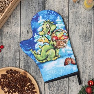 Варежка-прихватка "Лесной дракон" 20х28 см, 35% хл, 65% пэ, ватин 250 г/м2 9685938