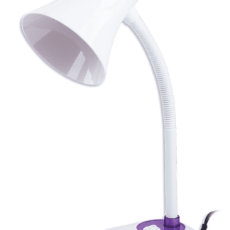 Настольная лампа светильник SONNEN OU-607, на подставке, цоколь Е27, белый/фиолетовый, 236682